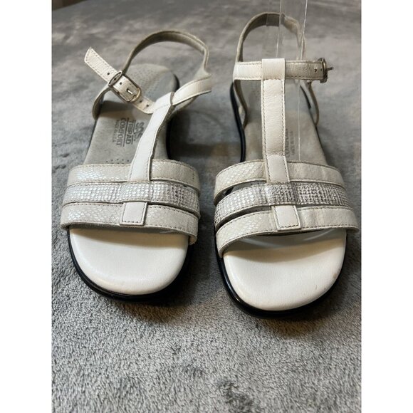 SAS Capri Comfort Women's White Leather Strappy Slingback Sandals Size 8 - Picture 4 of 10